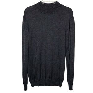 Marco Fiori Mens M Gray Merino Wool Crewneck Sweater Made in Italy Casual